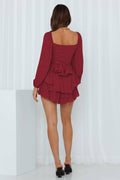Ladies Lantern Sleeves Square Neck Daily Romper GKAF - SWEETKAMA