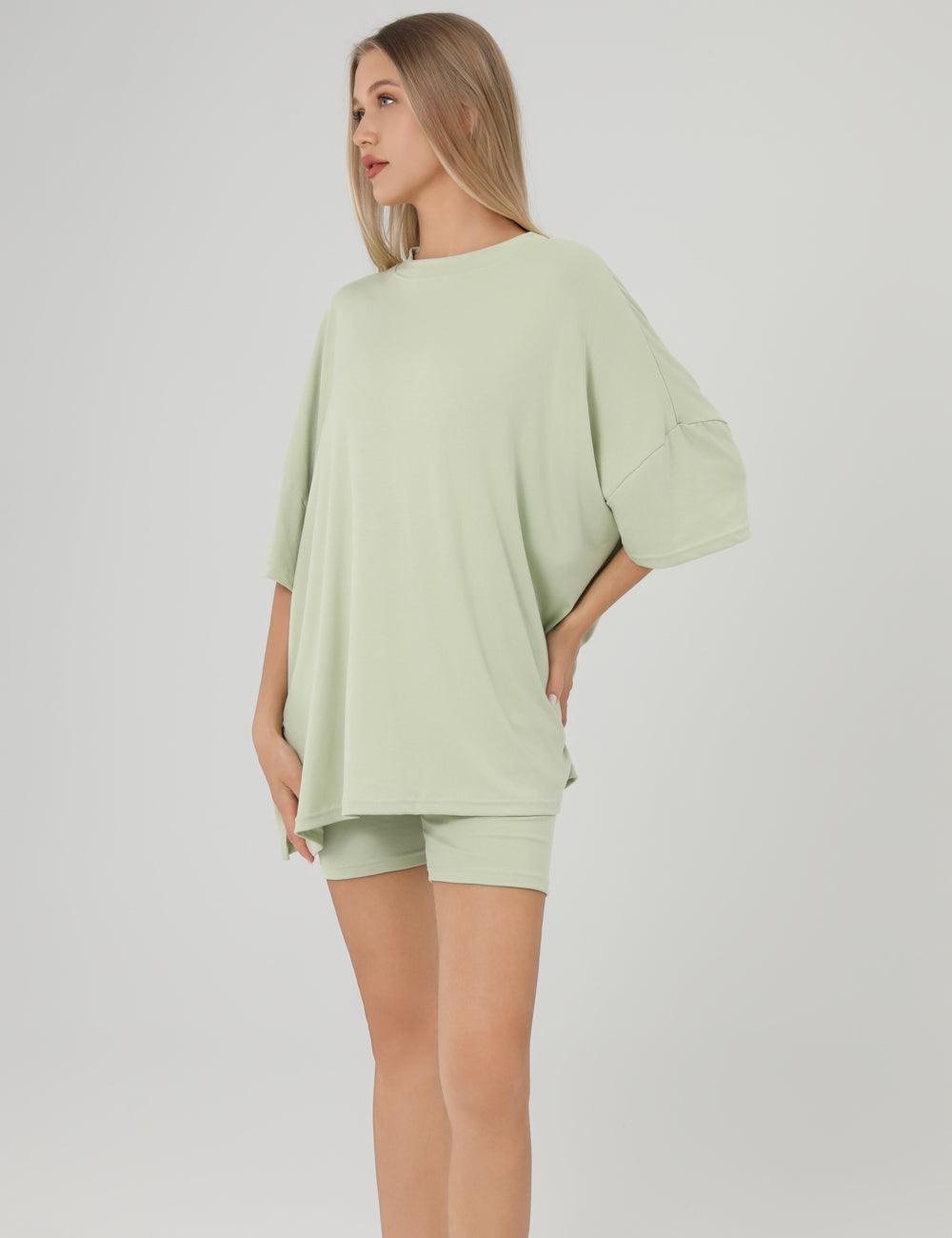 Ladies Loose Top and Shorts 2PCS Casual Tee Set SKST23129 - SWEETKAMA