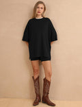 Ladies Loose Top and Shorts 2PCS Casual Tee Set SKST23129 - SWEETKAMA