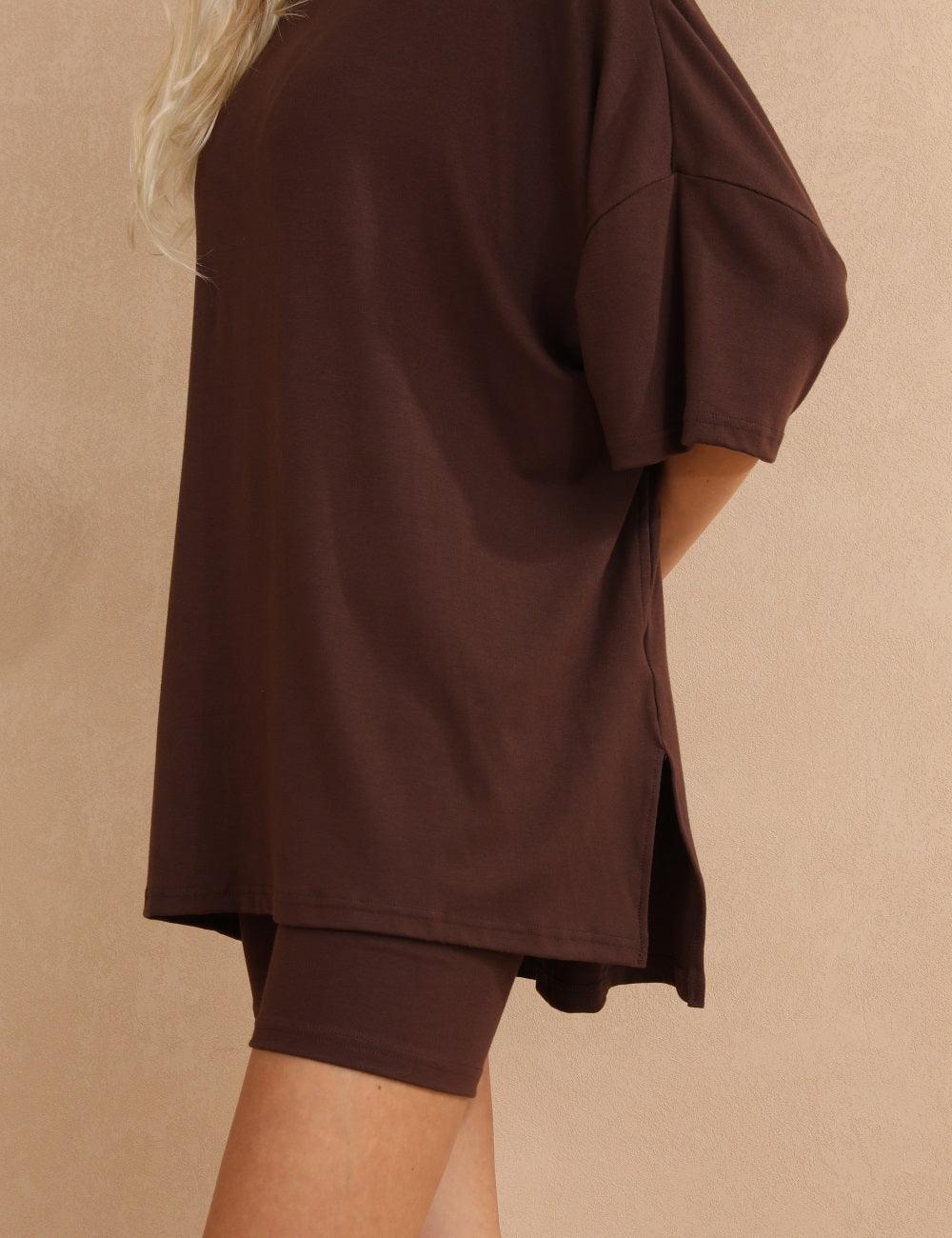Ladies Loose Top and Shorts 2PCS Casual Tee Set SKST23129 - SWEETKAMA