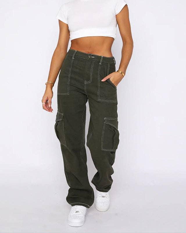 Ladies Ripped Stright Leg Jeans Denim Pants 58021 - SWEETKAMA