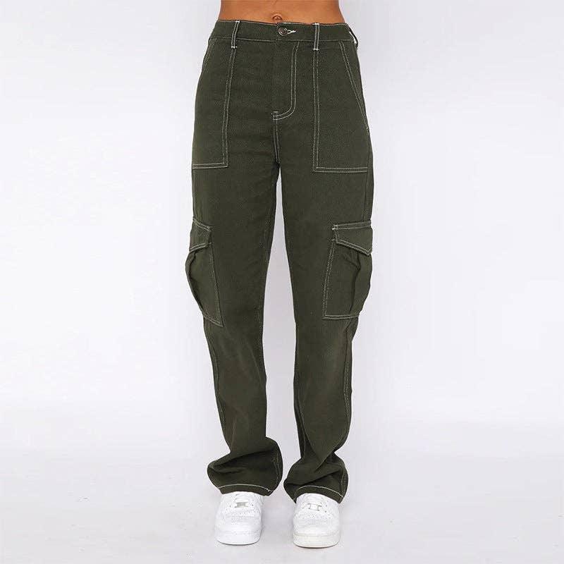 Ladies Ripped Stright Leg Jeans Denim Pants 58021 - SWEETKAMA