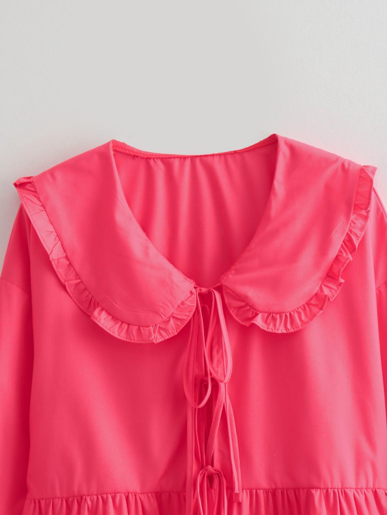 Ladies Solid Color Turndown Collar Shirt B63060 - SWEETKAMA