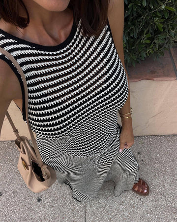 Ladies Strap Shoulder Sleeveless Maxi Dresses 086# - SWEETKAMA