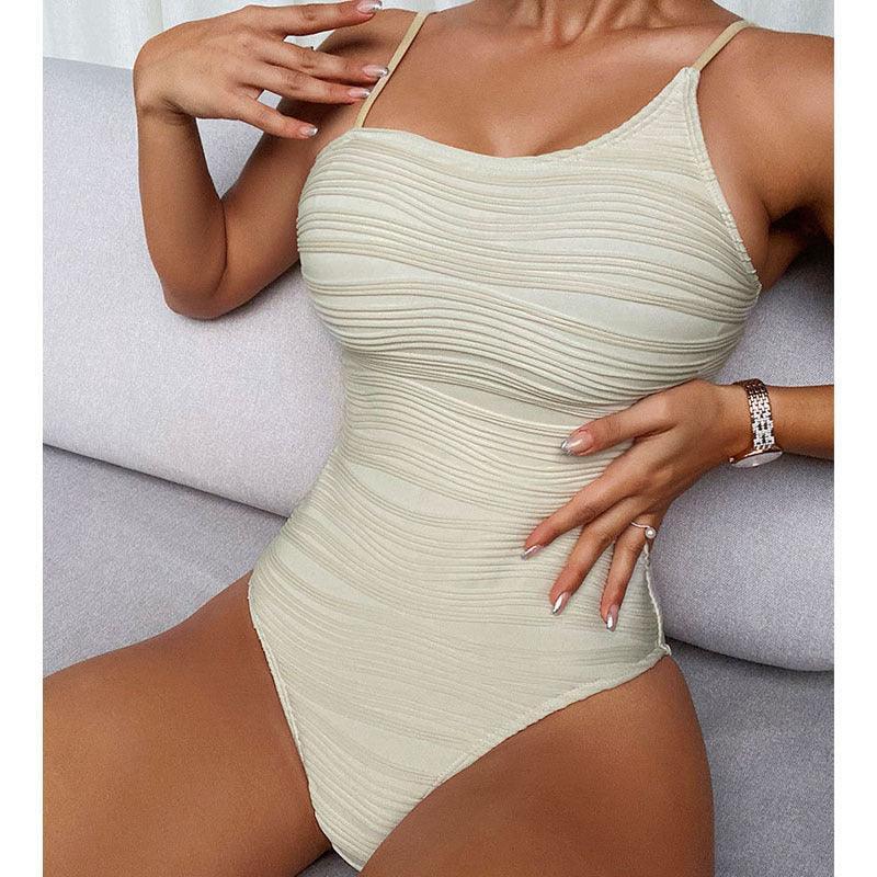 Ladies String Shoulder One Piece Swimwear RFD8128 - SWEETKAMA