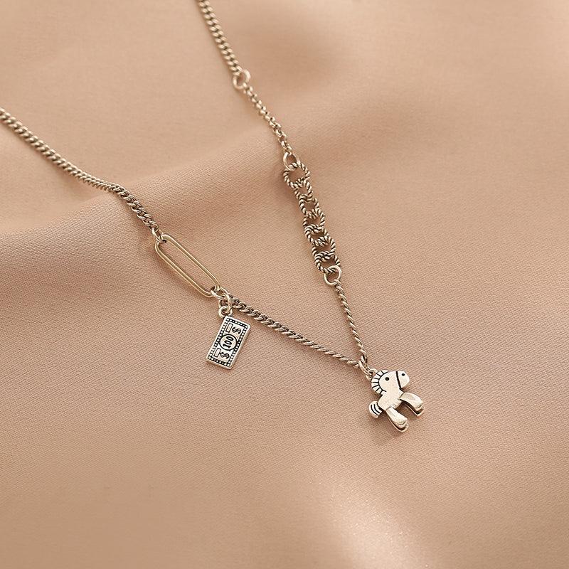 Ladies Vintage Horse & Money Pendent Necklace SKAJ009 - SWEETKAMA