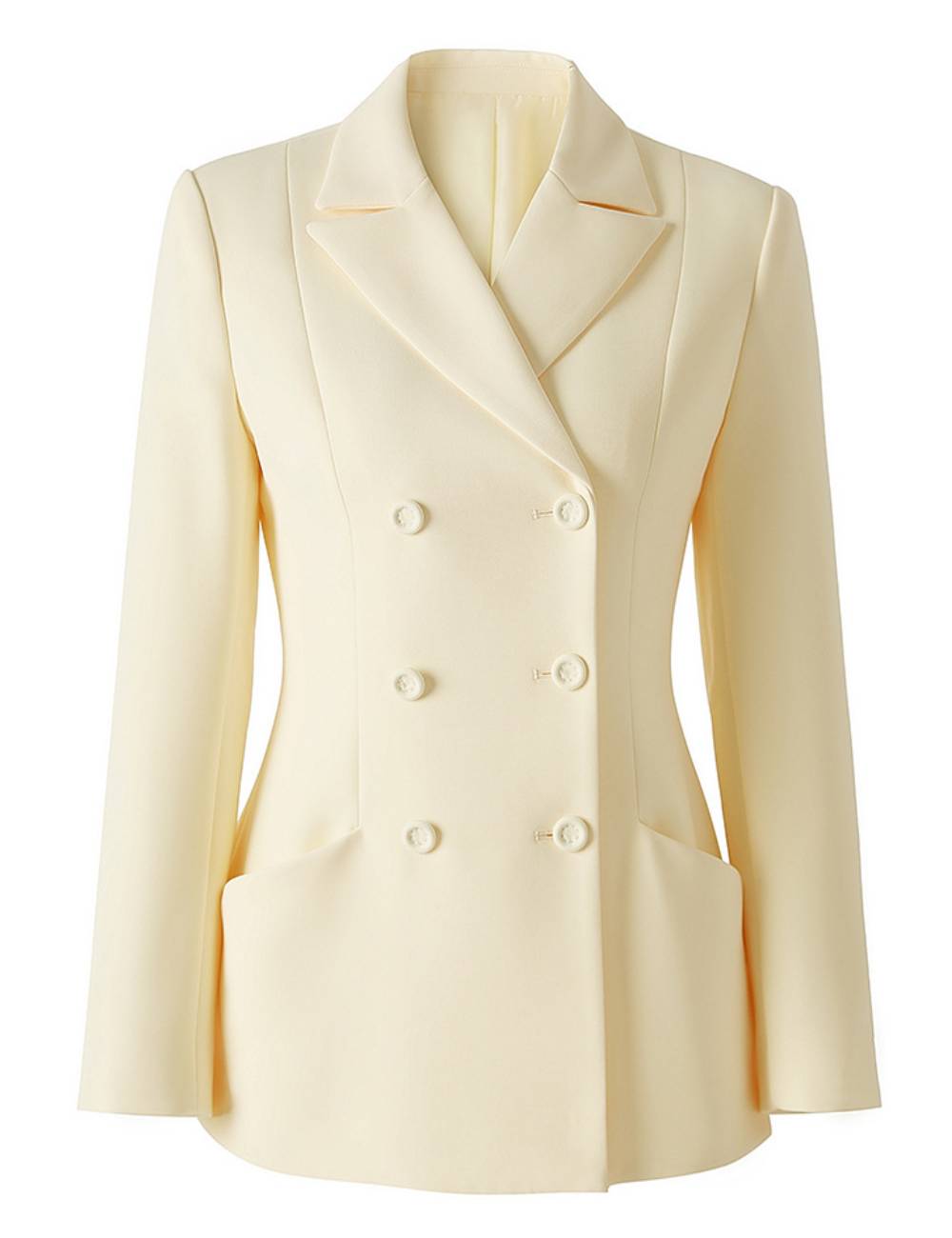 Women Solid Color V-Neck Button Blazer SKT51029