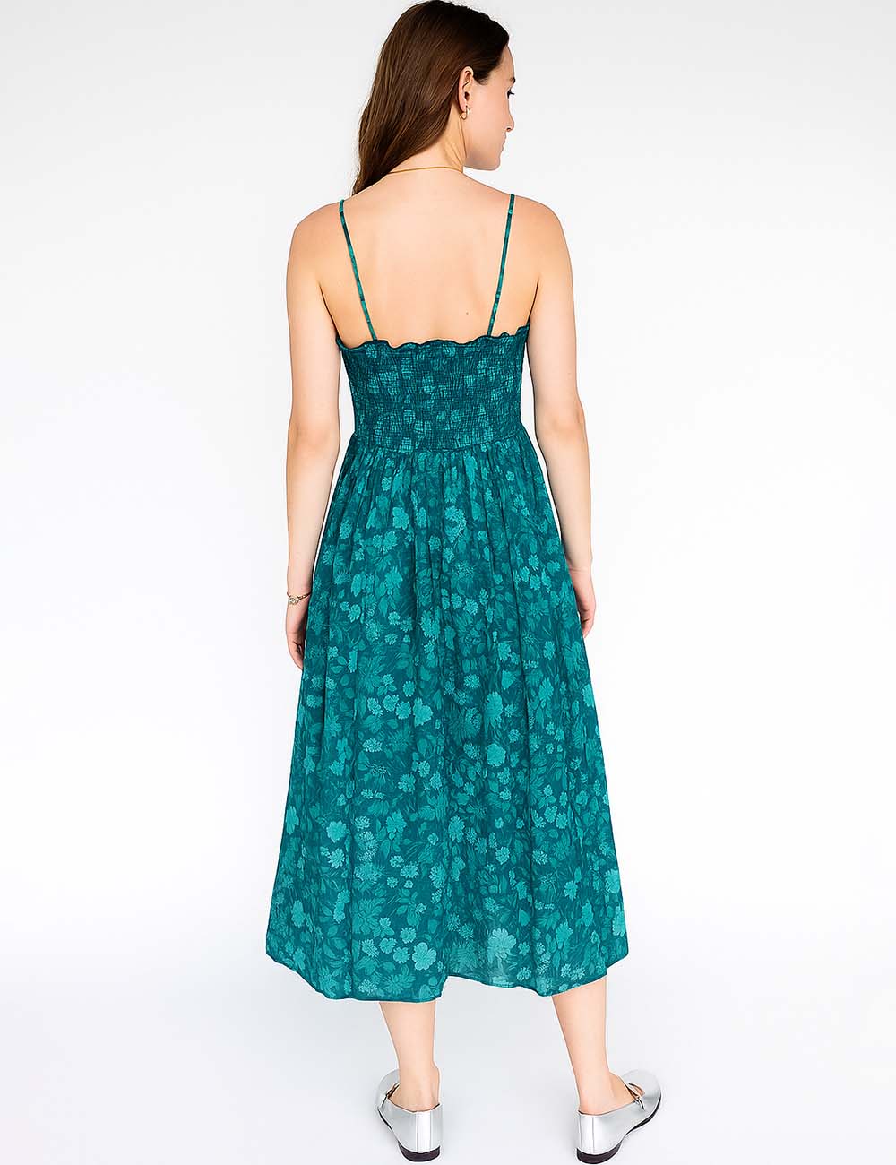 Ladies V-Neck Floral String Shoulder Maxi Dress SKD50415