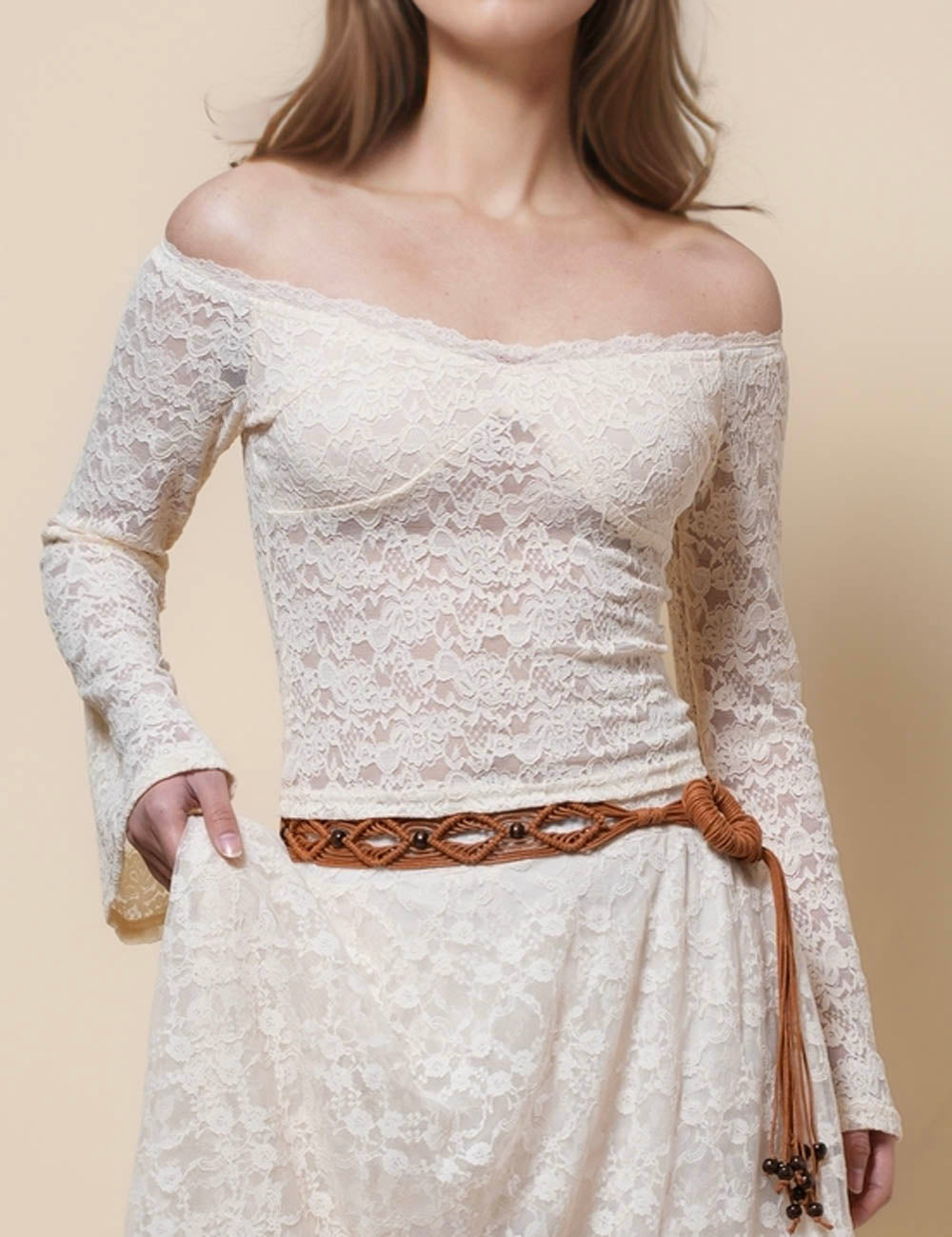 Ladies See Through Lace Layring Top SKT41284