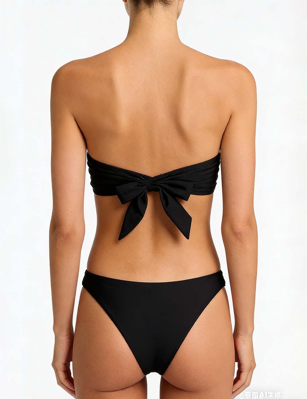 Ladies Metal Shell Buckle Bandeau Bikini Set