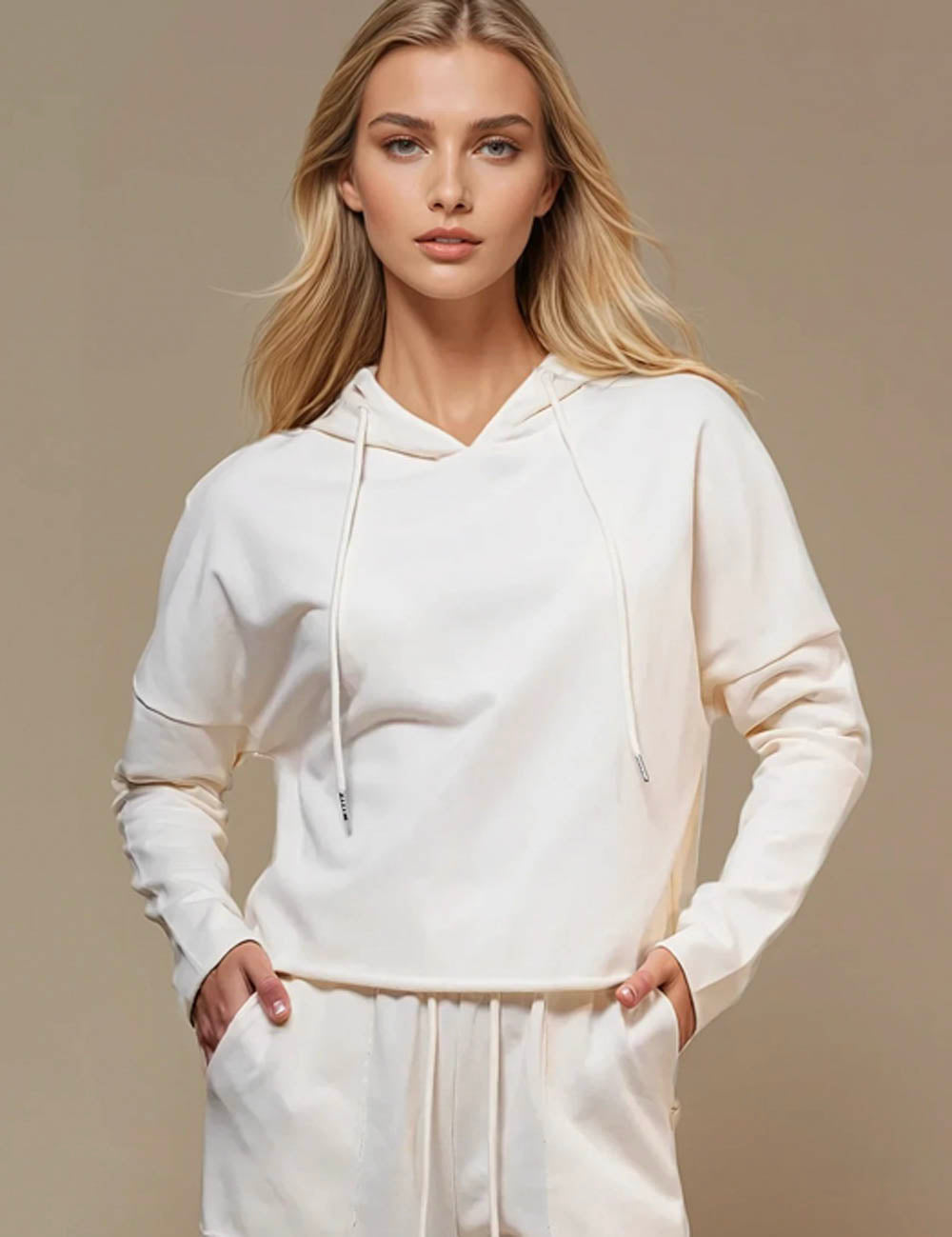Women Solid Color Hoodie Pullover Hooded Top SKST50781T
