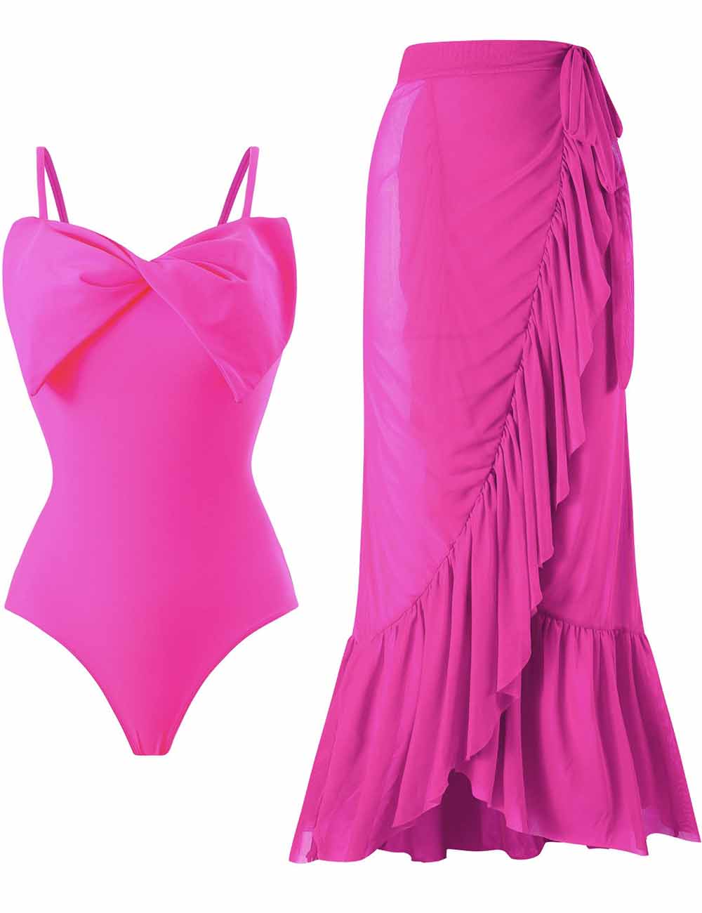 Ladies Bowknot One Piece Swimwear with Salong