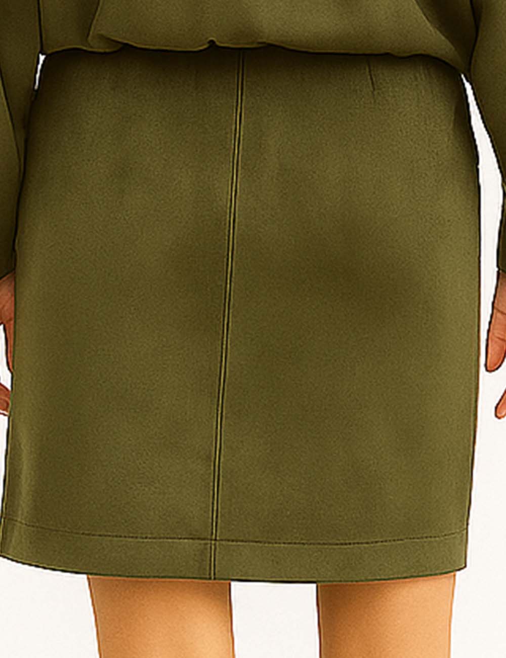Ladies Solid Color Faux Suede Mini Skirt