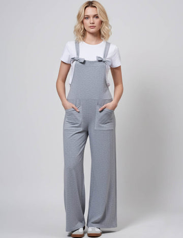 Ladies Wide Leg Relaxed Overall Strape Jumpsuit SKJ4888