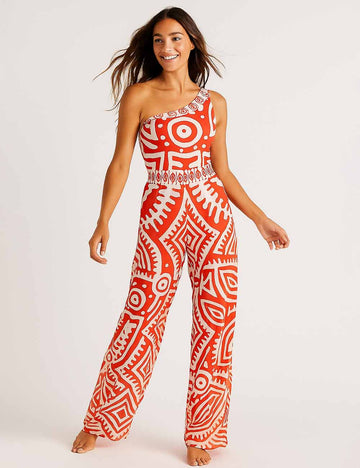 One Shoulder One Piece Swimwear with Cover Up Y133