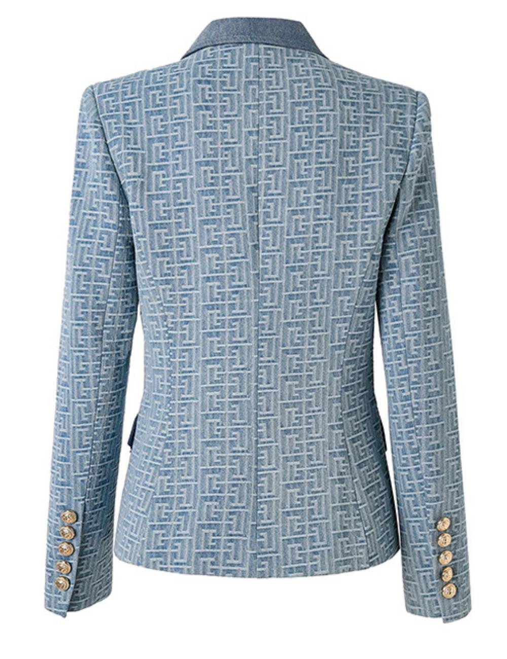 Ladies V-Neck Long Sleeves Color Block Blazer SKT51057