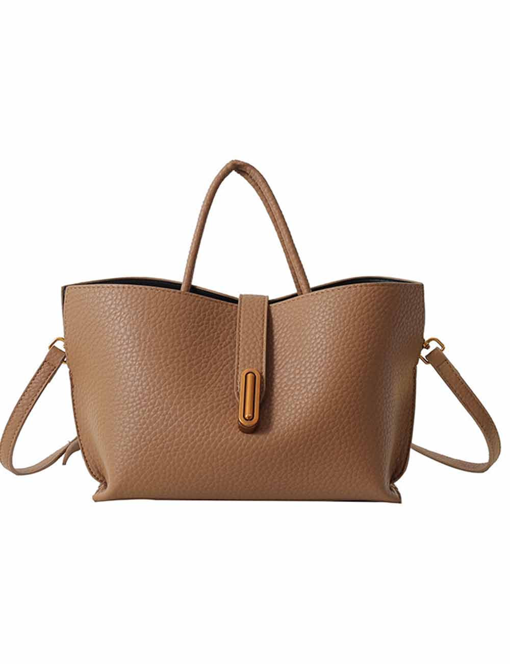 Ladies Chic Litchi Faux Leather Handbag Crossbody Tote Bag