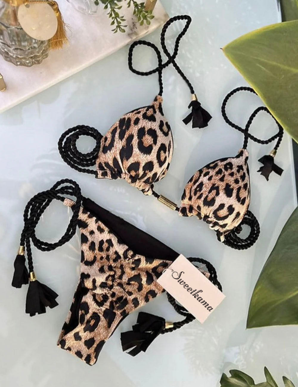Ladies String Tie Halter Strap Sexy Bikini Set GY02