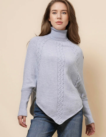 Ladies Solid Color Inregular Hem Sweater SKT41161