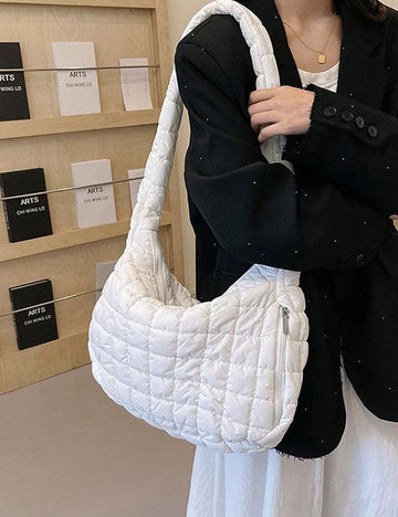 Ladies Cloud Puff Solid Color Bag Paaded Zip Hanging Bag SKAB4133
