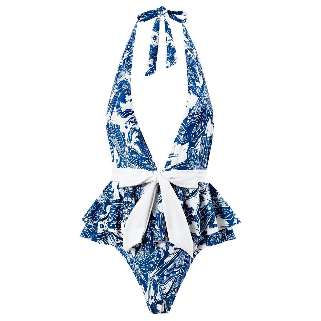 2 PCS Dragonfly Print One Piece Swimwear with Cover Up Y111 - SWEETKAMA