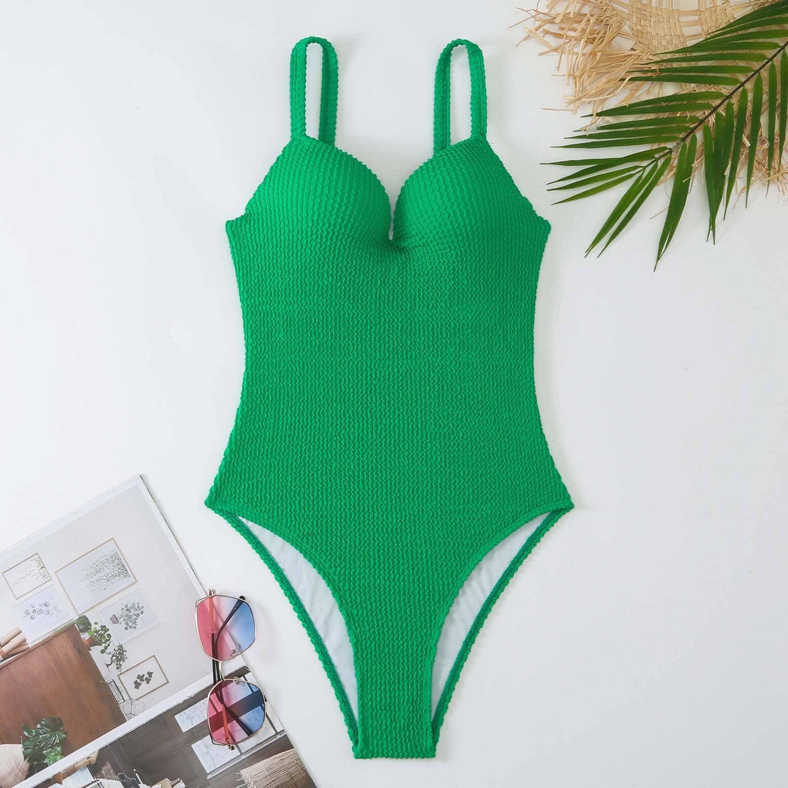 2 PCS Solid Color Piece Swimwear with Cover Up Y128 - SWEETKAMA