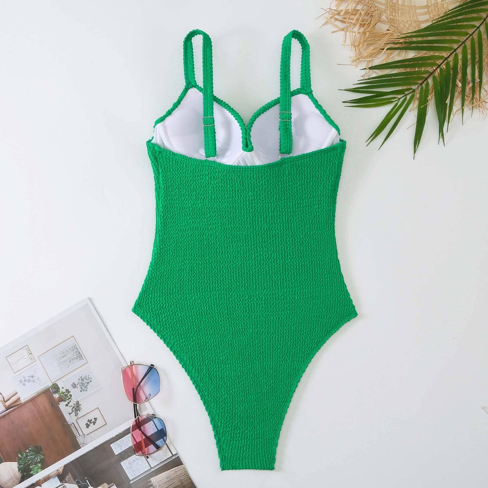 2 PCS Solid Color Piece Swimwear with Cover Up Y128 - SWEETKAMA