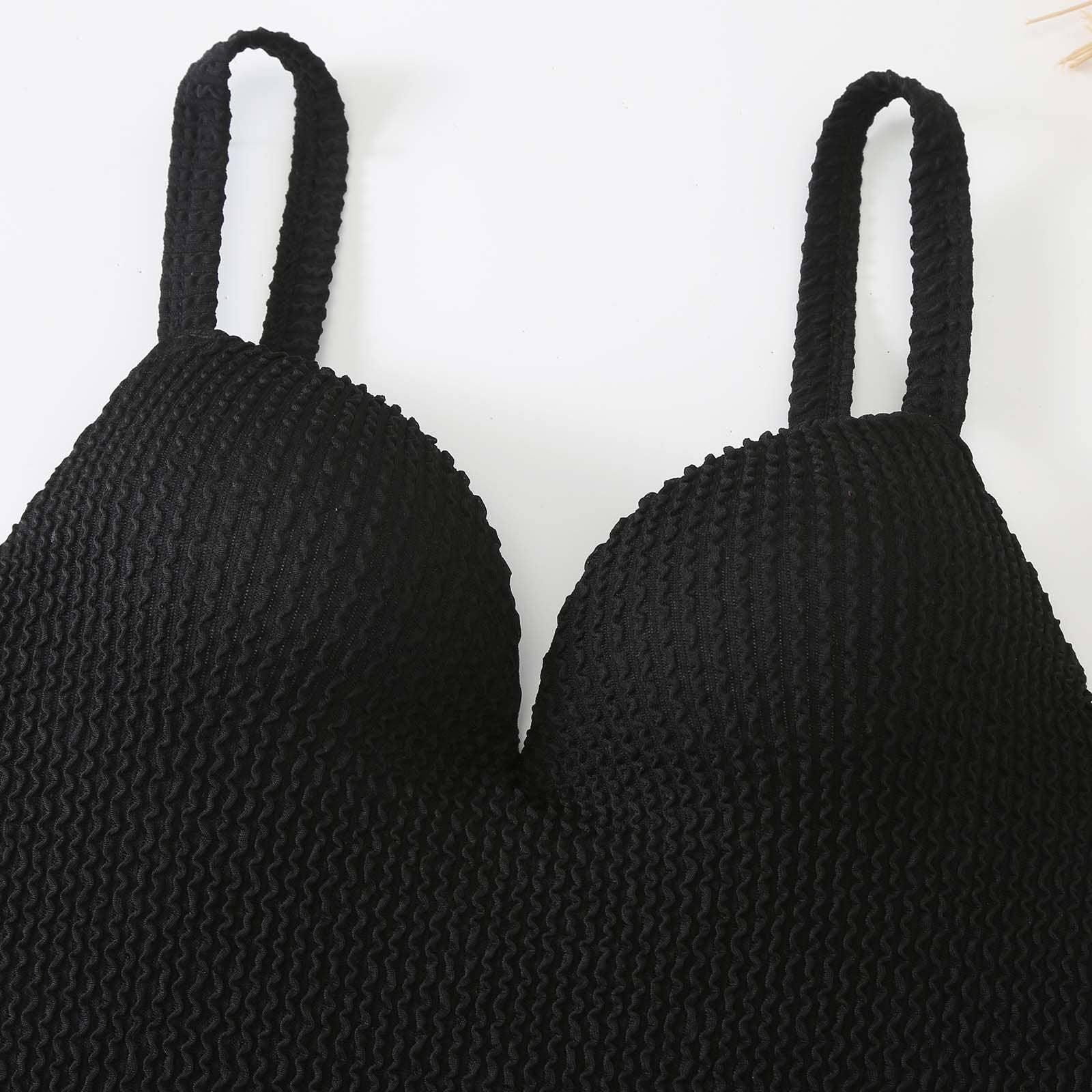 2 PCS Solid Color Piece Swimwear with Cover Up Y128 - SWEETKAMA
