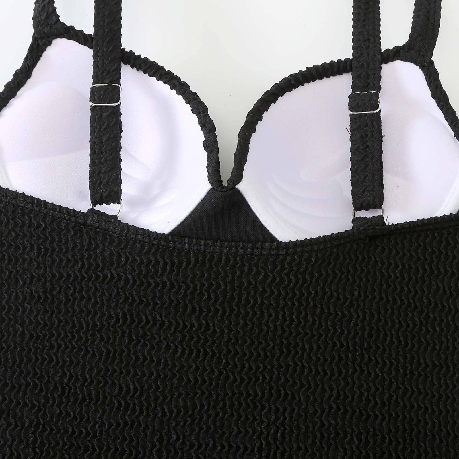 2 PCS Solid Color Piece Swimwear with Cover Up Y128 - SWEETKAMA