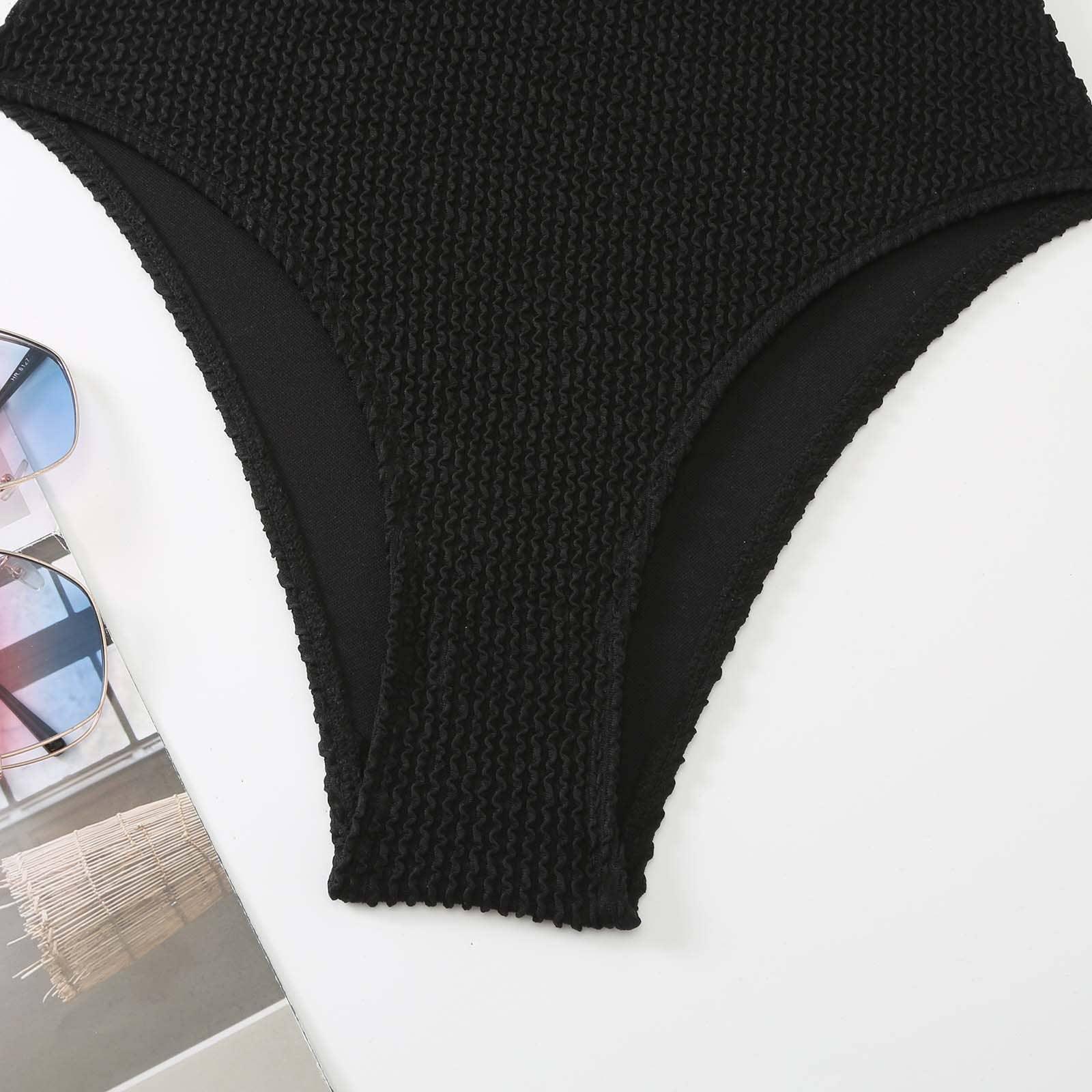 2 PCS Solid Color Piece Swimwear with Cover Up Y128 - SWEETKAMA