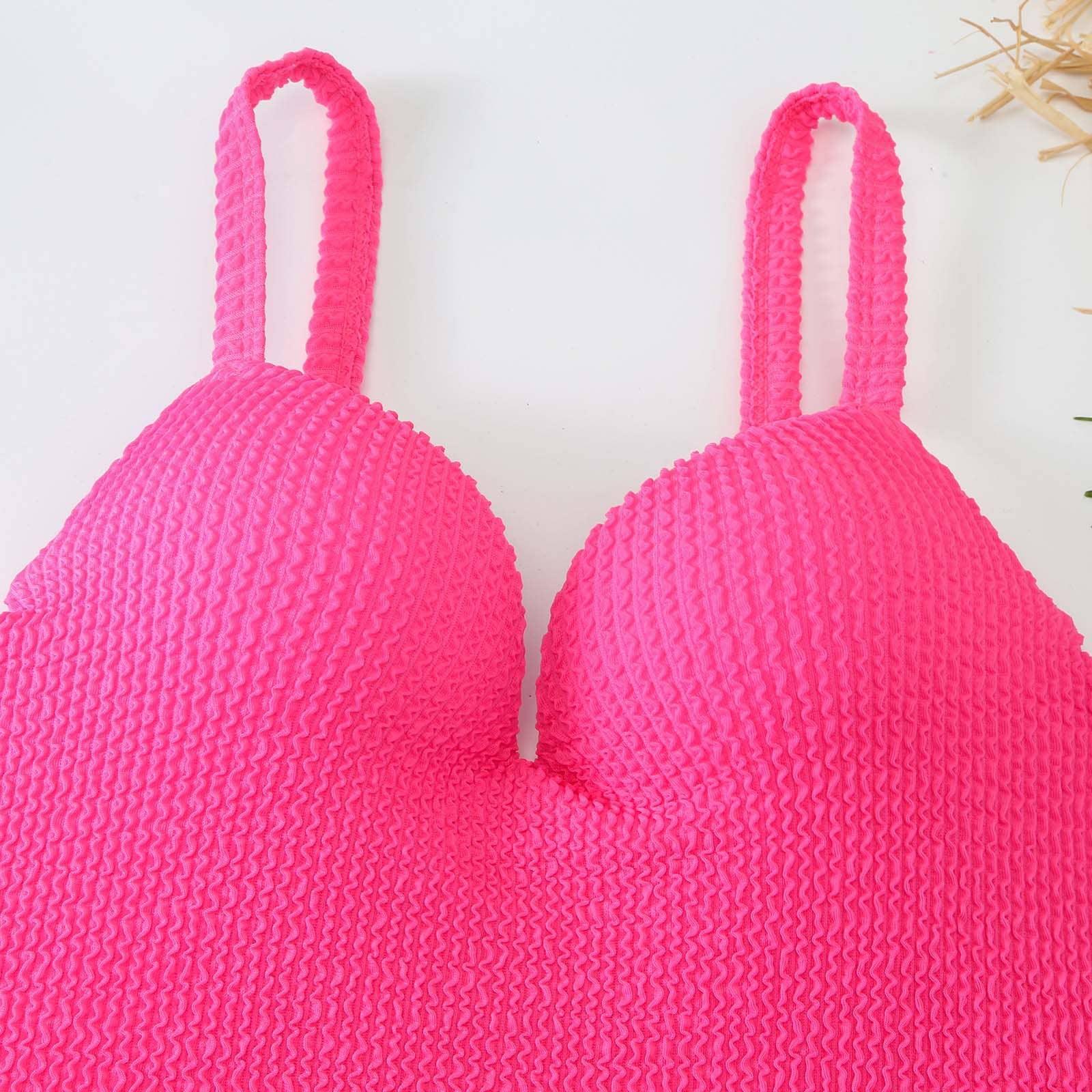 2 PCS Solid Color Piece Swimwear with Cover Up Y128 - SWEETKAMA