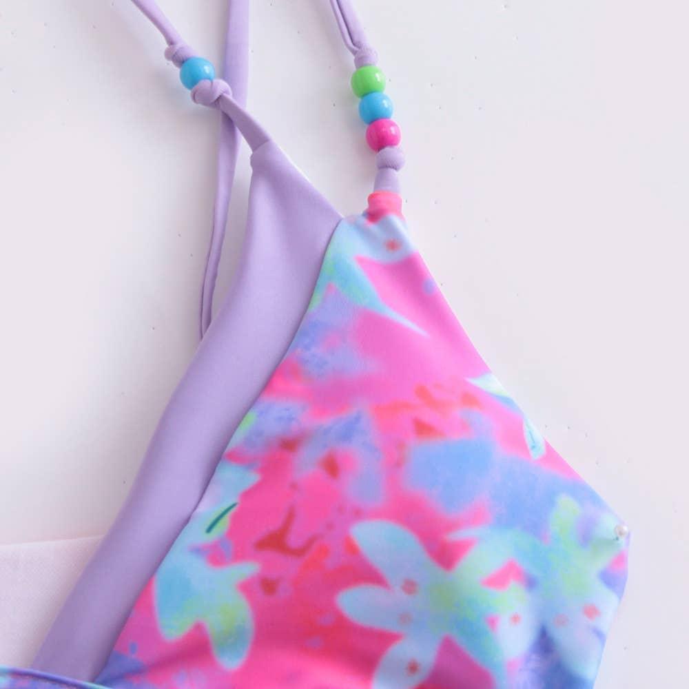 2 Piece Beads Decoration Bikini Swimsuit QY-2306 - SWEETKAMA