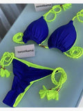 2-Piece Color Block Bikini Set Swimsuit 8242 - SWEETKAMA