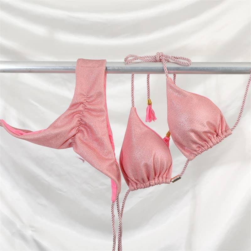 2-Piece Shining Fabric Bikini Swimsuit 1043 - SWEETKAMA