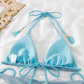 2-Piece Shining Fabric Bikini Swimsuit 1043 - SWEETKAMA