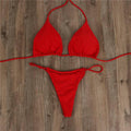 2-Piece Solid Color Bikini Swimsuit 1296 - SWEETKAMA