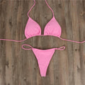 2-Piece Solid Color Bikini Swimsuit 1296 - SWEETKAMA