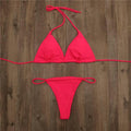 2-Piece Solid Color Bikini Swimsuit 1296 - SWEETKAMA