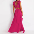 2 Shoulder Solid Color One Piece Swimwear with Cover Up 16008 - SWEETKAMA
