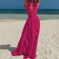 2 Shoulder Solid Color One Piece Swimwear with Cover Up 16008 - SWEETKAMA