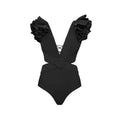 2 Shoulder Solid Color One Piece Swimwear with Cover Up 16008 - SWEETKAMA