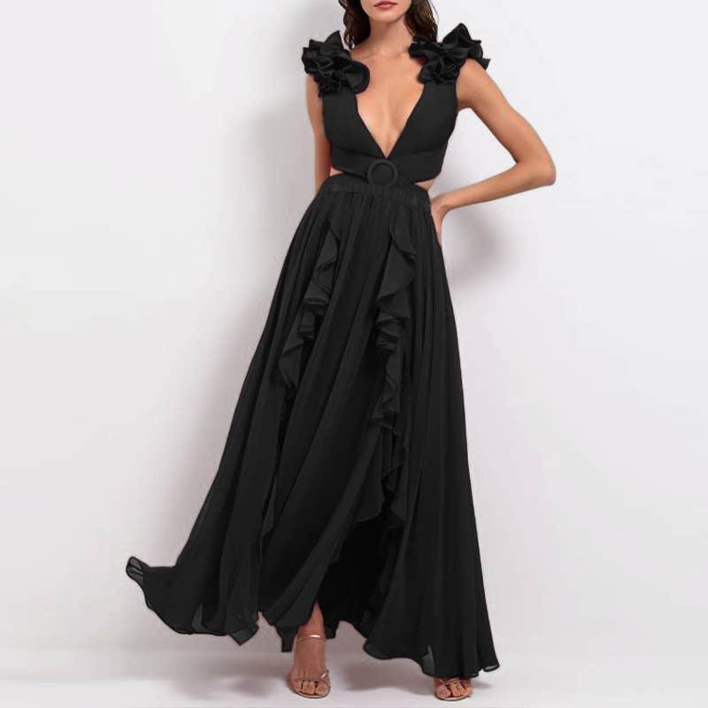 2 Shoulder Solid Color One Piece Swimwear with Cover Up 16008 - SWEETKAMA