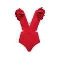 2 Shoulder Solid Color One Piece Swimwear with Cover Up 16008 - SWEETKAMA
