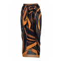 2 Shoulder Zebra Stripe Print One-piece Swimsuit with Wrap DHM2444 - SWEETKAMA