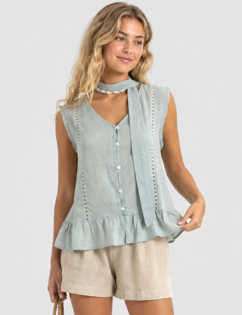 Ladies Scarf Neck Top - Sweetkama Wholesale - #4679