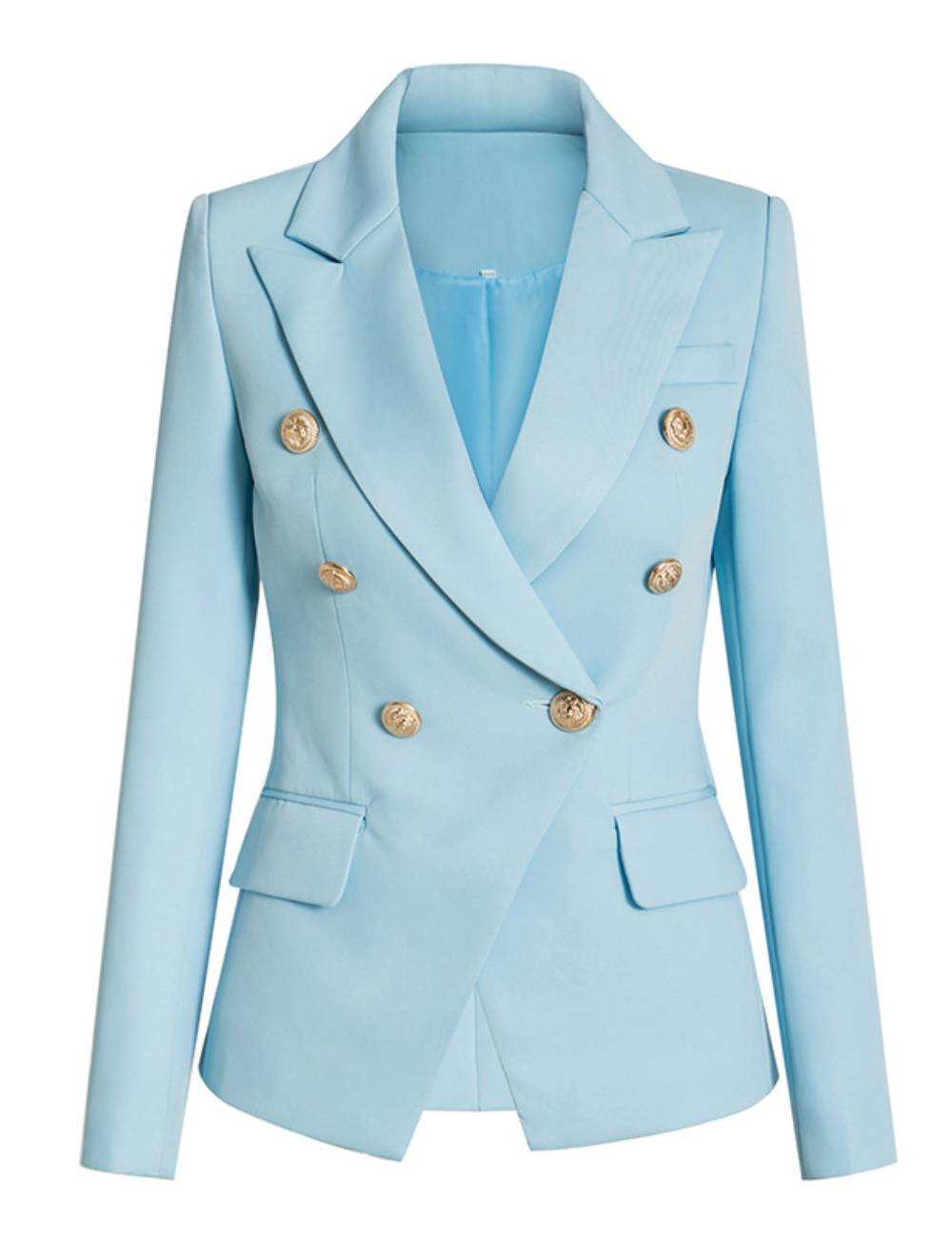 Ladies V-Neck Button Closure Turndown Neck Blazer SKT51099