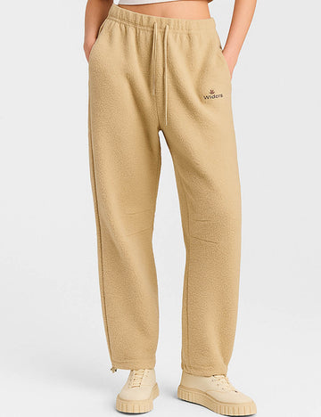 Ladies Fleece Elastic Waist Drawstring Hem Pants