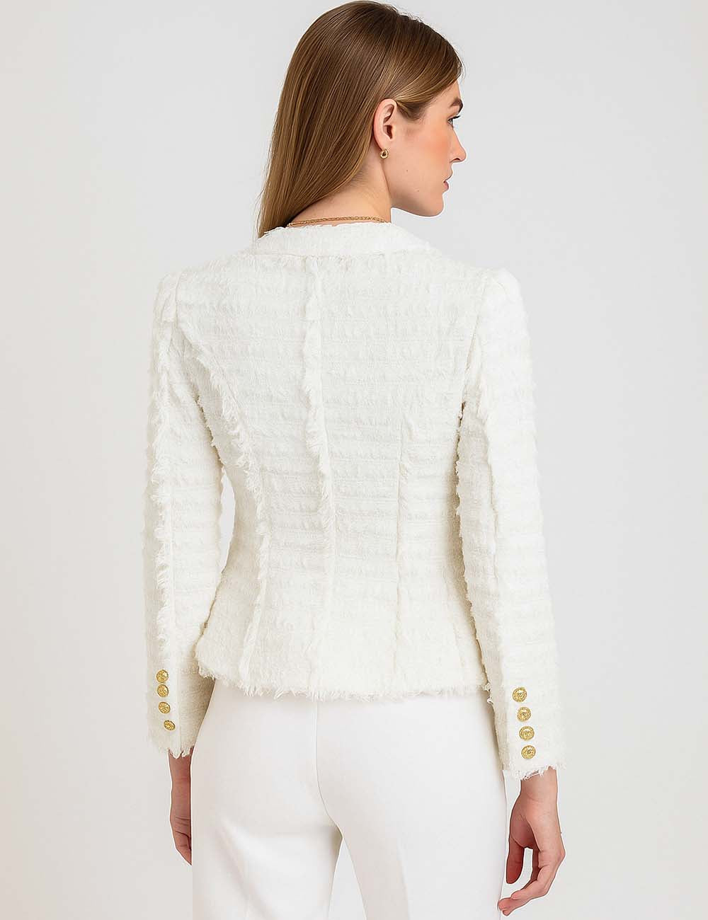 Ladies Tassel Tweed Blazer and Shorts Set L111