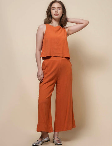 Ladies Sleeveless Top & Pants 2PCS Set SKST50516
