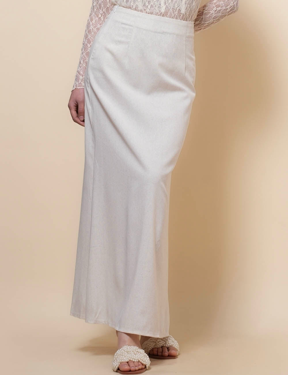 Ladies Zip Open Hip Wrap Maxi Skirt SKS51051